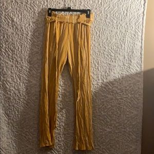 Mustard yellow flair stretch pants